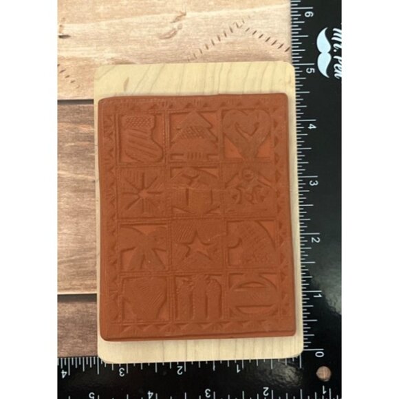 Wood Mounted Rubber Stamp Christmas Icons By Inkadinkado 903 - Picture 2 of 5